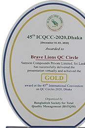 International Convention on Quality Control Circles - 2020 (GOLD)
