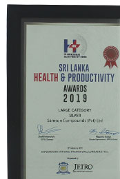 <p>Sri Lanka Health &amp; Productivity Awards - 2019 (SILVER) (Certificate)</p>