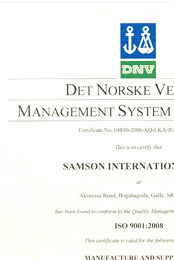 Det Norske Veritas Management System Certificate ISO-9001
