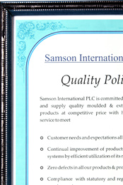 Samson International PLC Quality Policy